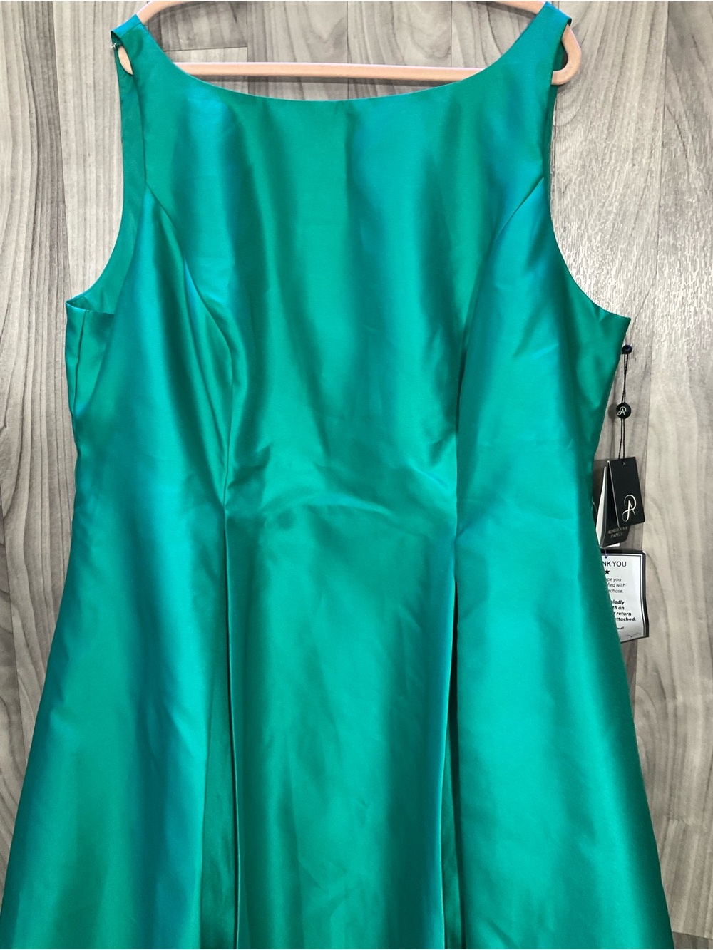 Adrianna Papell Girls' Teal Satin A-Line Party Dress - Picture 4 of 8